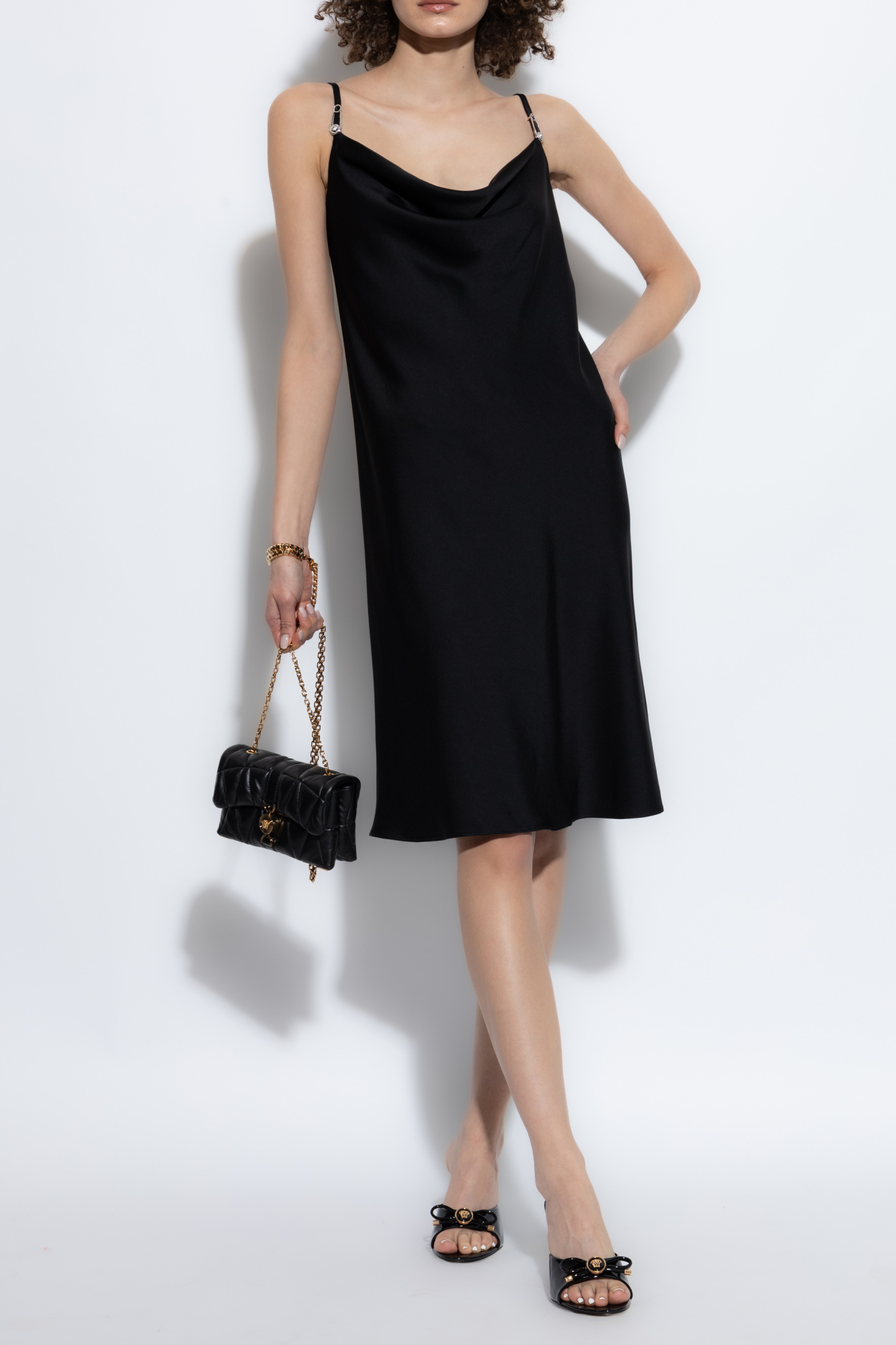 ワンピース VERSACE Black Acetate Blend Dress Black Dress with straps Versace - Vitkac Canada